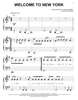 page one of Welcome To New York (Big Note Piano)