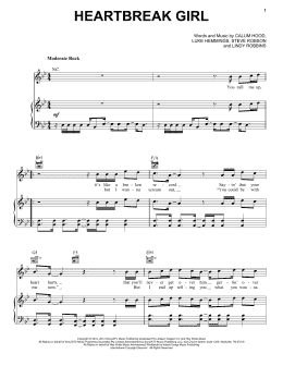 page one of Heartbreak Girl (Piano, Vocal & Guitar Chords (Right-Hand Melody))