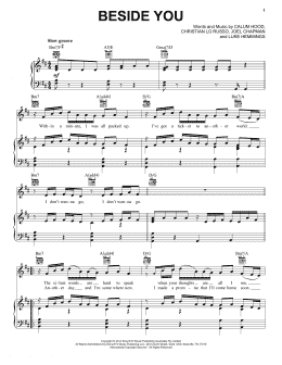 page one of Beside You (Piano, Vocal & Guitar Chords (Right-Hand Melody))