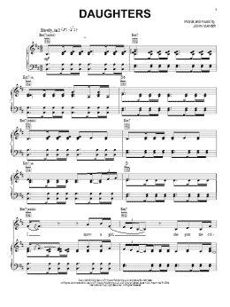 page one of Daughters (Piano, Vocal & Guitar Chords (Right-Hand Melody))