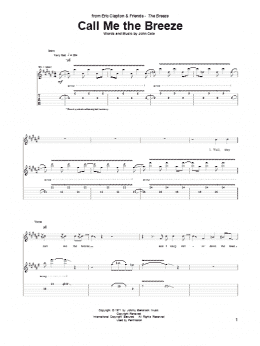 page one of Call Me The Breeze (Guitar Tab)