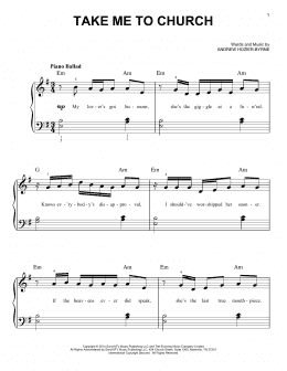 page one of Take Me To Church (Very Easy Piano)