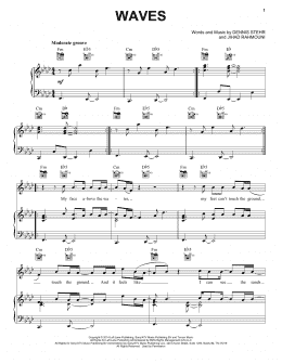 page one of Waves (Piano, Vocal & Guitar Chords (Right-Hand Melody))