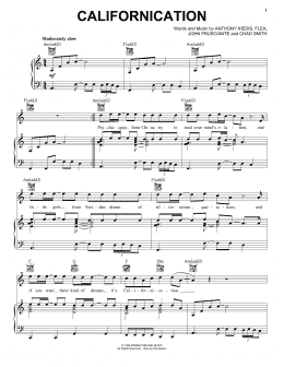 page one of Californication (Piano, Vocal & Guitar Chords (Right-Hand Melody))