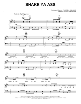 page one of Shake Ya Ass (Piano, Vocal & Guitar Chords (Right-Hand Melody))