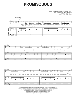 page one of Promiscuous (Piano, Vocal & Guitar Chords (Right-Hand Melody))