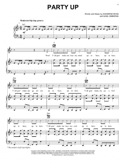 page one of Party Up (Piano, Vocal & Guitar Chords (Right-Hand Melody))