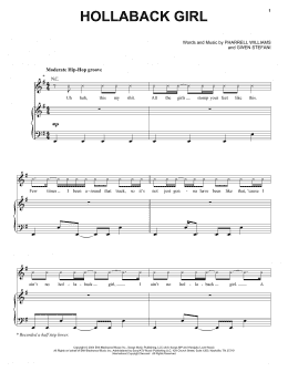 page one of Hollaback Girl (Piano, Vocal & Guitar Chords (Right-Hand Melody))