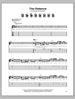 page one of The Distance (Easy Guitar Tab)