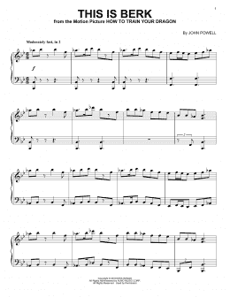 page one of This Is Berk (from How to Train Your Dragon) (Piano Solo)