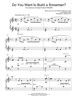 page one of Do You Want To Build A Snowman? (from Frozen) (arr. Jennifer Linn) (Educational Piano)