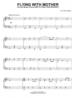 page one of Flying With Mother (from How to Train Your Dragon 2) (Piano Solo)