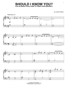 page one of Should I Know You? (from How to Train Your Dragon) (Piano Solo)
