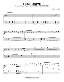 page one of Test Drive (from How to Train Your Dragon) (Piano Solo)