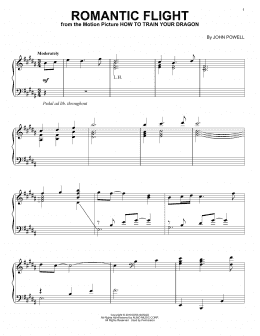 page one of Romantic Flight (from How to Train Your Dragon) (Piano Solo)