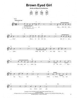 page one of Brown Eyed Girl (Easy Guitar)