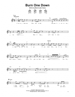 page one of Burn One Down (Easy Guitar)