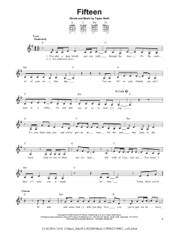 page one of Fifteen (Easy Guitar)