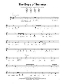 page one of The Boys Of Summer (Easy Guitar)