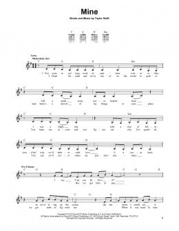 page one of Mine (Easy Guitar)