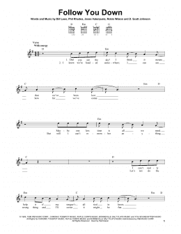 page one of Follow You Down (Easy Guitar)
