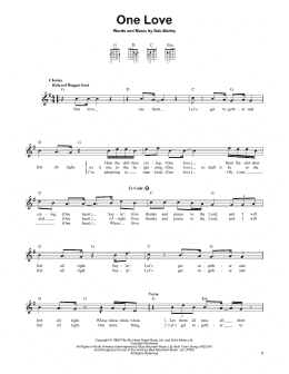 page one of One Love (Easy Guitar)