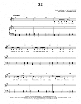 page one of 22 (Piano & Vocal)