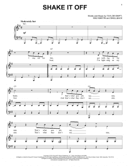 page one of Shake It Off (Piano & Vocal)