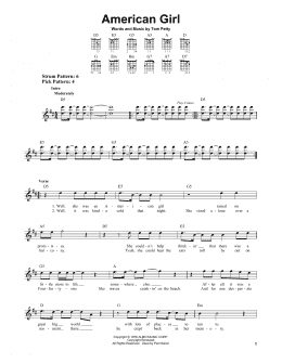 page one of American Girl (Easy Guitar)