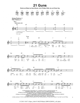 page one of 21 Guns (Easy Guitar)