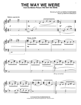 page one of The Way We Were (Piano Solo)