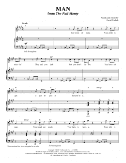 page one of Man (from The Full Monty) (Piano & Vocal)