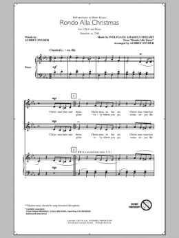 page one of Rondo Alla Christmas (arr. Audrey Snyder) (2-Part Choir)
