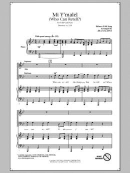 page one of Mi Y'malel (Who Can Retell?) (SAB Choir)