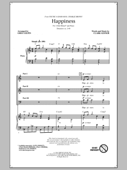 page one of Happiness (3-Part Mixed Choir)