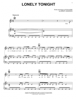 page one of Lonely Tonight (Piano, Vocal & Guitar Chords (Right-Hand Melody))