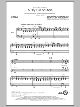 page one of A Sky Full Of Stars (arr. Mac Huff) (SATB Choir)