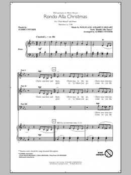 page one of Rondo Alla Christmas (arr. Audrey Snyder) (3-Part Mixed Choir)