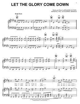 page one of Let The Glory Come Down (Piano, Vocal & Guitar Chords (Right-Hand Melody))