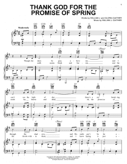page one of Thank God For The Promise Of Spring (Piano, Vocal & Guitar Chords (Right-Hand Melody))