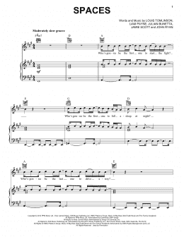 page one of Spaces (Piano, Vocal & Guitar Chords (Right-Hand Melody))