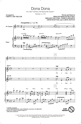 page one of Dona Dona (2-Part Choir)