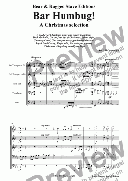 page one of Bar Humbug! a christmas selection for brass quintet
