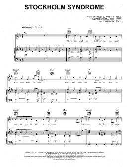 page one of Stockholm Syndrome (Piano, Vocal & Guitar Chords (Right-Hand Melody))