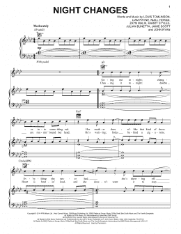 page one of Night Changes (Piano, Vocal & Guitar Chords (Right-Hand Melody))