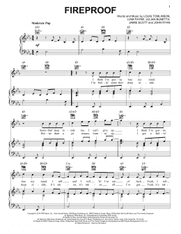 page one of Fireproof (Piano, Vocal & Guitar Chords (Right-Hand Melody))