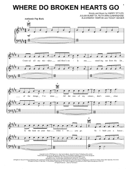 page one of Where Do Broken Hearts Go (Piano, Vocal & Guitar Chords (Right-Hand Melody))