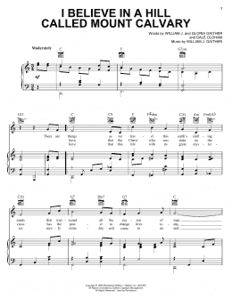 page one of I Believe In A Hill Called Mount Calvary (Piano, Vocal & Guitar Chords (Right-Hand Melody))