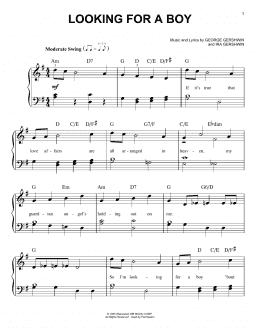 page one of Looking For A Boy (Easy Piano)