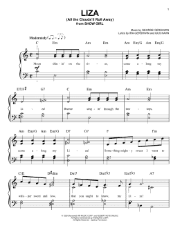 page one of Liza (All The Clouds'll Roll Away) (Easy Piano)